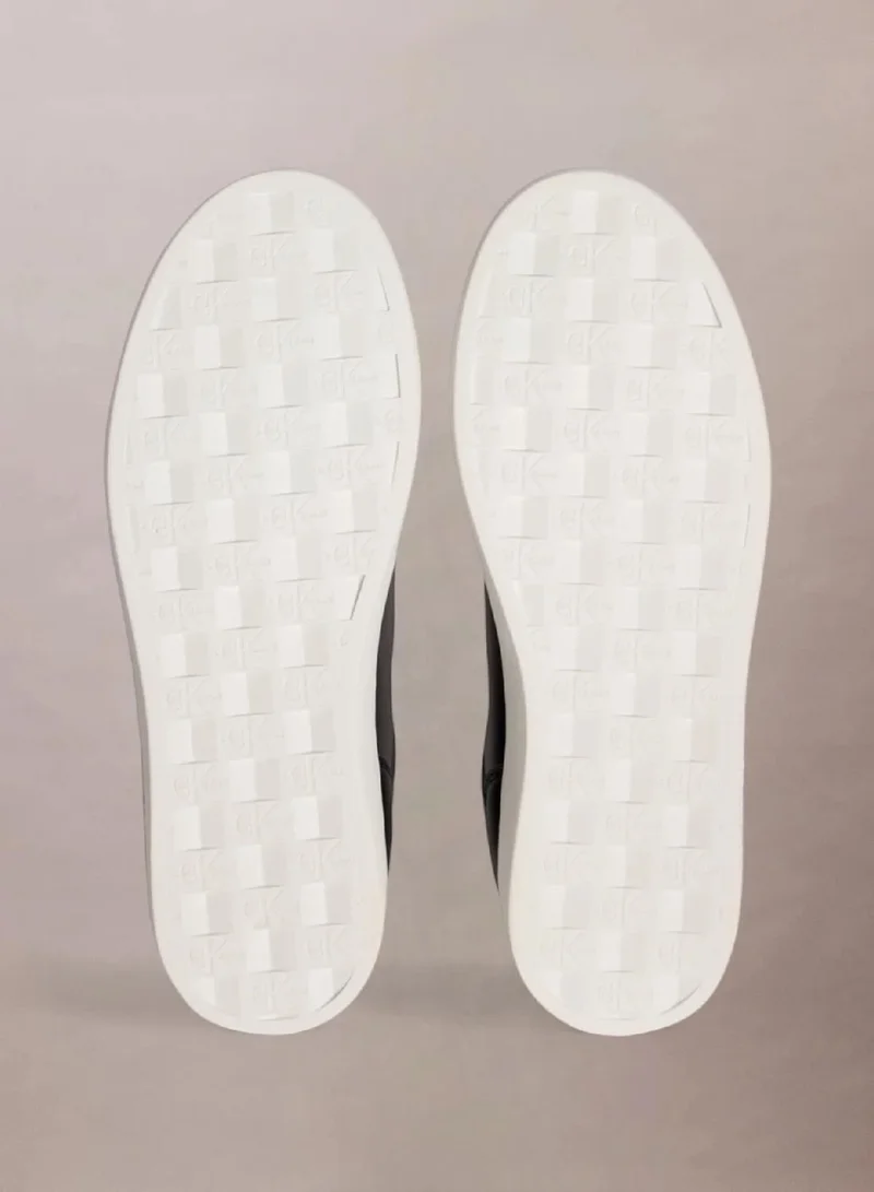 Calvin Klein Black/Bright White Leather Trainers for Men | Best Price UAE
