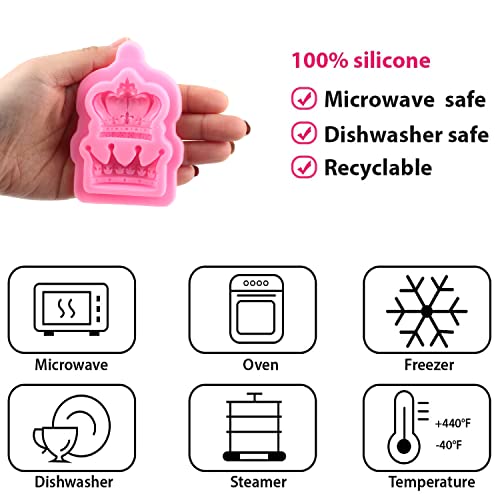 ZiXiang Vintage Frame Cupcake Fondant Mold Baroque Style Fondant Silicone Molds Crown Rose Flower Molds Pictures Frame Silicone Mold For Cake Decoration Chocolate Candy Polymer Clay Set Of 4 - Image 2