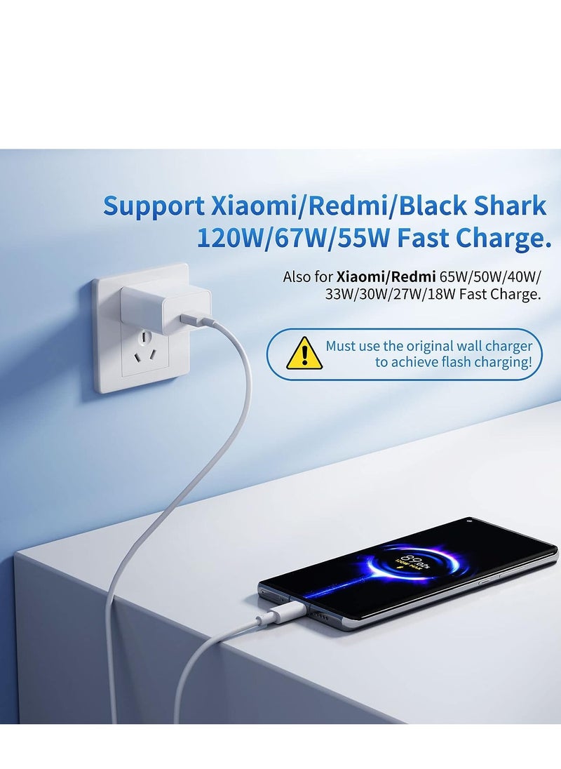 Generic - 2Pcs USB Type C Cable [1m] for Xiaomi Mi Ultra Fast Charging Type-C USB Data Cable White - Image 1