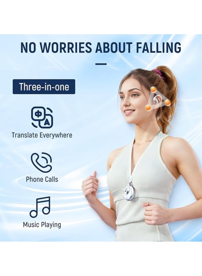 في الوقت الحقيقي منظمة العفو الدولية سماعات 144 لغة الترجمة اللاسلكية بلوتوث ، تصميم الأذن المفتوحة ، 25 ساعة وقت التشغيل ، مع السفر / الأعمال / تعلم التطبيق ، متوافقة مع دائرة الرقابة الداخلية والروبوت -- أسود - Image 2