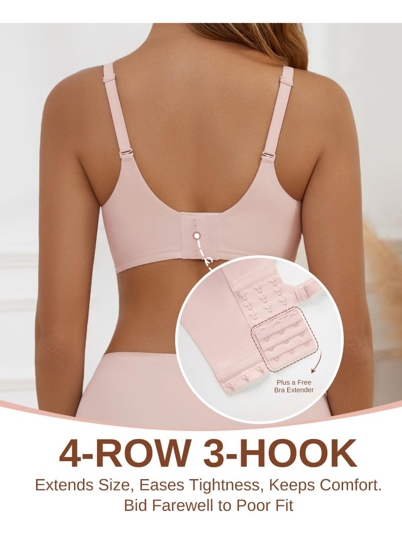 Jelly Bras for Women, Bras for Women No Underwire, Wireless Full Coverage Bra with Lift Support, Soft T Shirt Bra for Everyday Wear and Sleep - Image 4