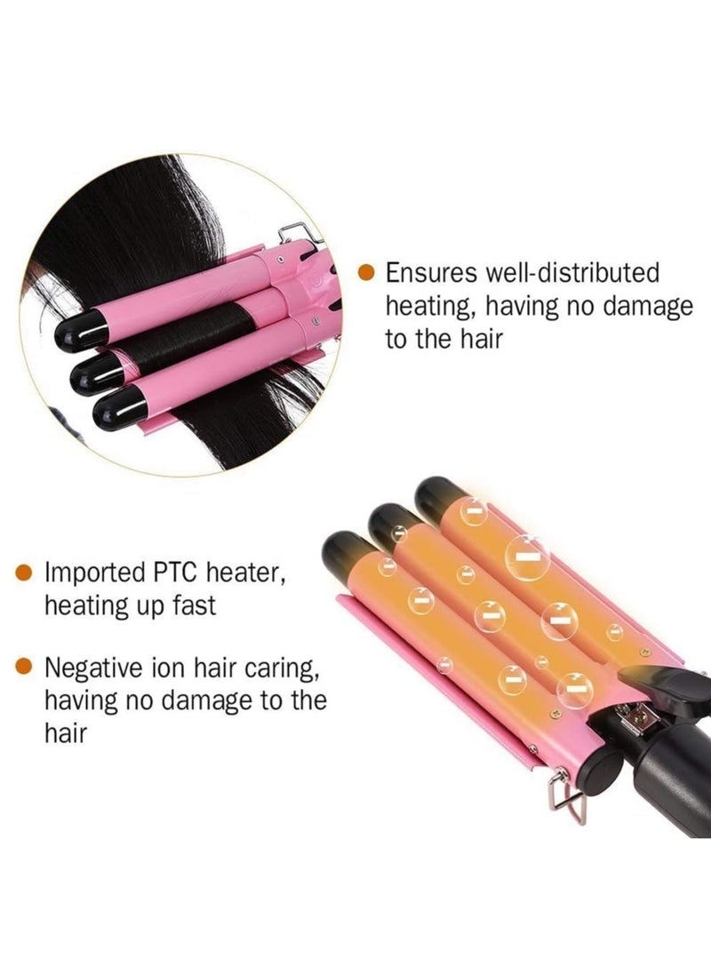 ELTRAZONE Professional Hair Curler 3 barrel curling iron hair waver 3 barrel Ceramic Triple Barrel Curling Iron 25mm Curling Wand Hair Waver - Image 5