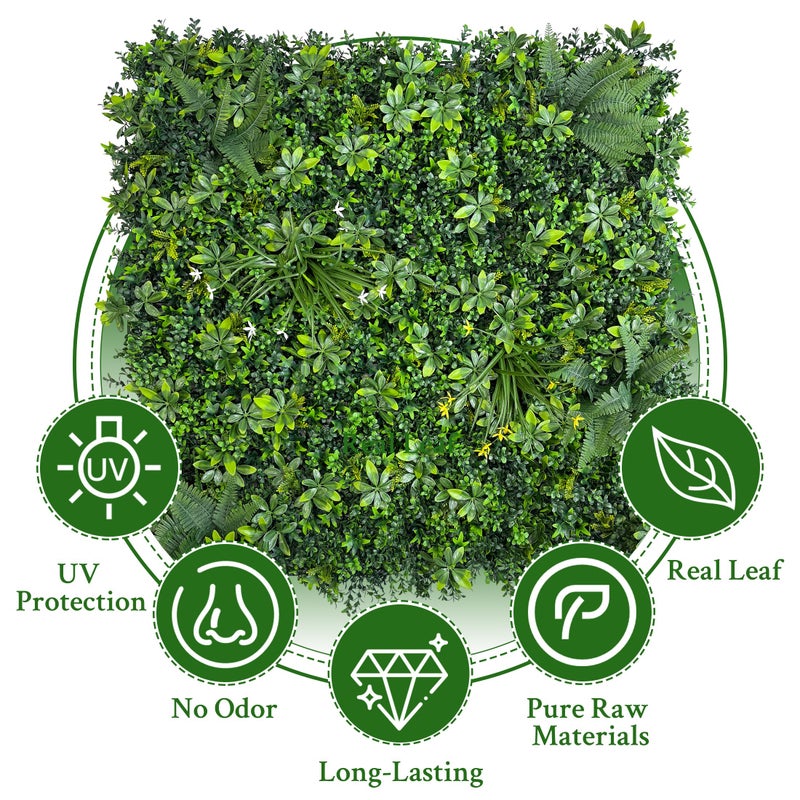 ODTORY Artificial Greenery Wall Panels: 40"x 40" Faux Grass Wall Backdrop Boxwood Ivy Privacy Screen with UV Protection,Fake Hedge Fence for Outdoor,Indoor,Garden,Backyard and Home Decor - Image 4