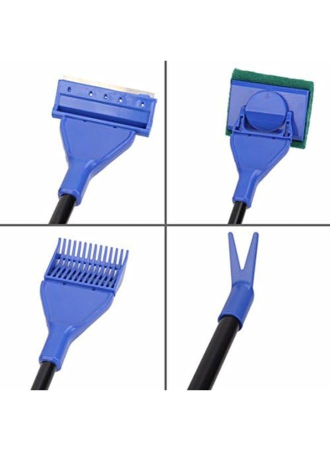 مجموعة أدوات تنظيف حوض السمك، أدوات كاشطات الطحالب، 5 في 1، ومنظف الحصى لخزان الأسماك، مكنسة سيفون لتغيير المياه ومجموعة تنظيف منظف الرمل - Image 3