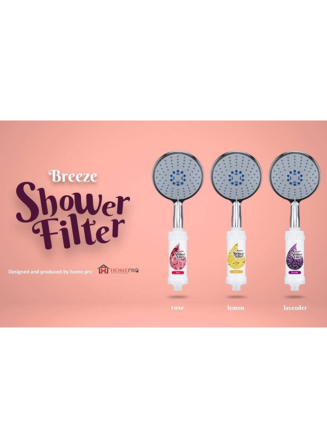 Home Pro - Home Pro Breeze Shower Filter with Vitamin C, Helps Dry Skin And Hair Loss, with Rose Scent | Fragrance - Image 1