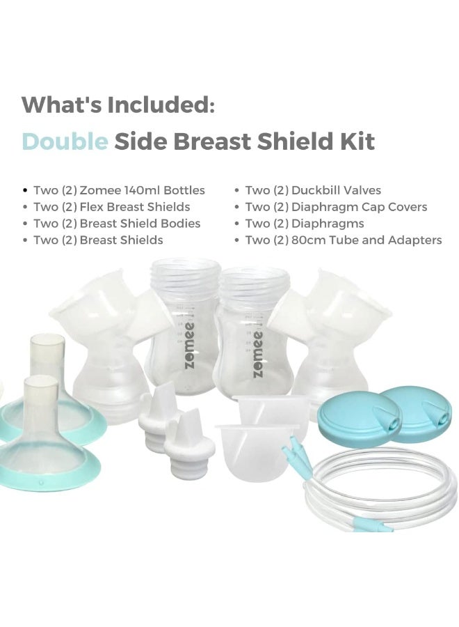 Zomee Breast Shield Kit Replacement Set (Double Pumping Set) Size 24mm - Image 2