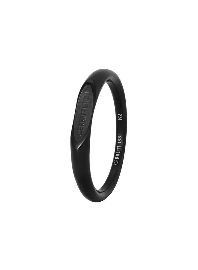 CERRUTI 1881 Luigi Black Stainless Steel Ring for Men 62mm
