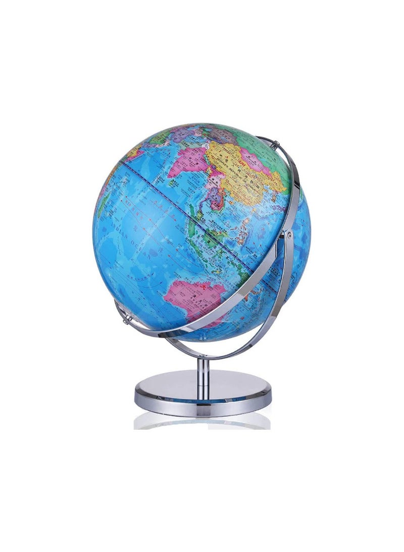 DeloPik World Globe for Kids, 20 cm Diameter World Globe 720° Rotation Large Globe with Heavy Duty Stand Over 4000 Locations Adult Earth Globe Educational Geographic Learning Toy Gift for Kids - Image 1
