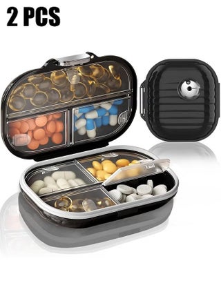 Travel Pill Organizer, 2 Pack Portable Pill Box 7 Day Small Pill Case Moisture Proof Daily Medicine Vitamin Container for Vitamins, Supplements Medication Tracker Travel Essentials (Small+ Large) - pzsku/Z6A601CA643FFBF107DCBZ/45/_/1731395725/5b6ad744-ff70-4dd9-a7b6-6dc70eea9cf6