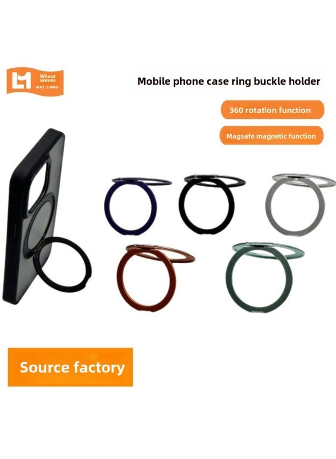 Magsafe Magnetic Ring Buckle Mobile Phone Bracket Large Hollow Ultra-thin Metal Ring Buckle Rotating Bracket-Color:B2 Hollow Bracket With Base And Adhesive (grey)  - Image 2