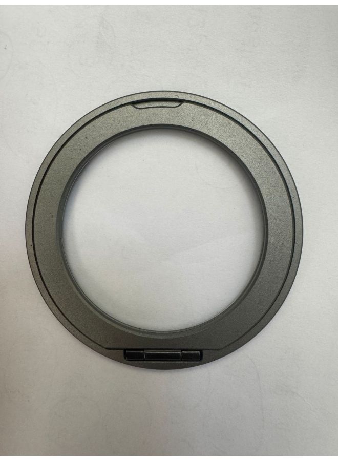 Magsafe Magnetic Ring Buckle Mobile Phone Bracket Large Hollow Ultra-thin Metal Ring Buckle Rotating Bracket-Color:B2 Hollow Bracket With Base And Adhesive (grey)  - Image 1