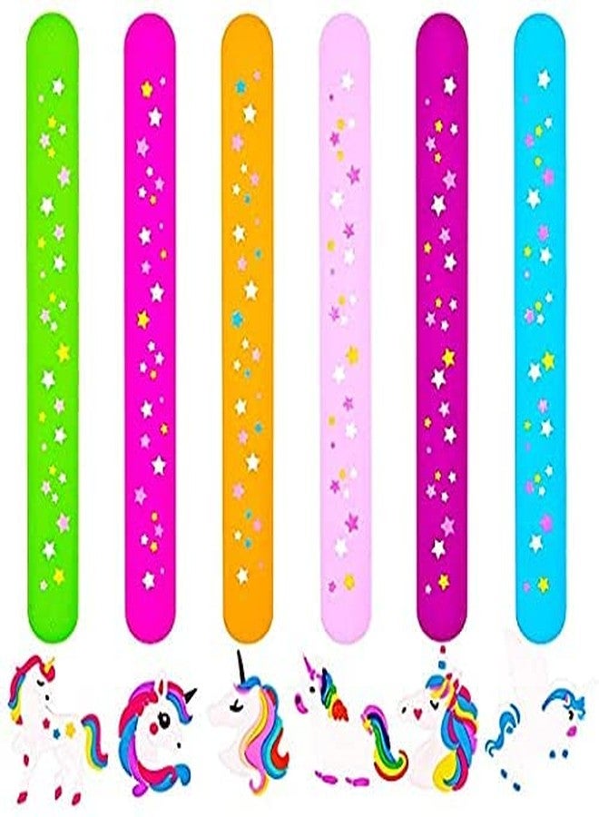FAVELA slap bracelet for kids unicorn bracelet for girls Unicorn Slap Bracelets Silicone Wristbands Favors bracelet for girls Slap Bands Flip Bracelet Wristbands for Children,Pack of 4 - Image 3