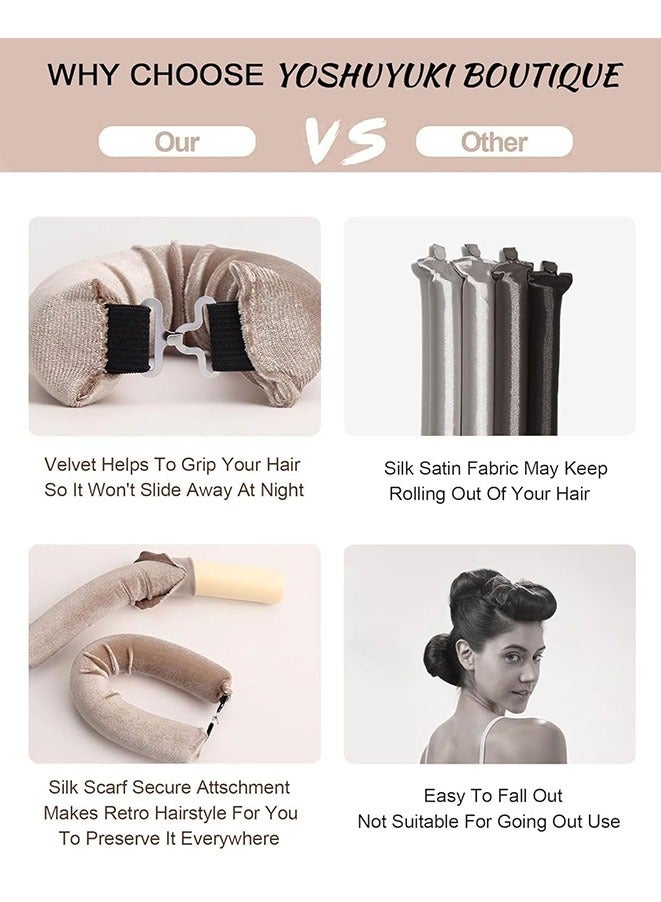 FASHION MANIA Heatless Hair Curlers for Long Hair Overnight Wavy Hair Curlers Blowout Rods Heatless Curls Curling Headband No Heat Hair Rollers for Long Hair Volume Blow Out Women Hair Waver Tool - Image 5