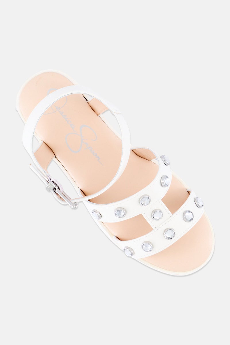 Jessica Simpson Kids Girl Adjusted Buckle Sandals, Off White - Image 4