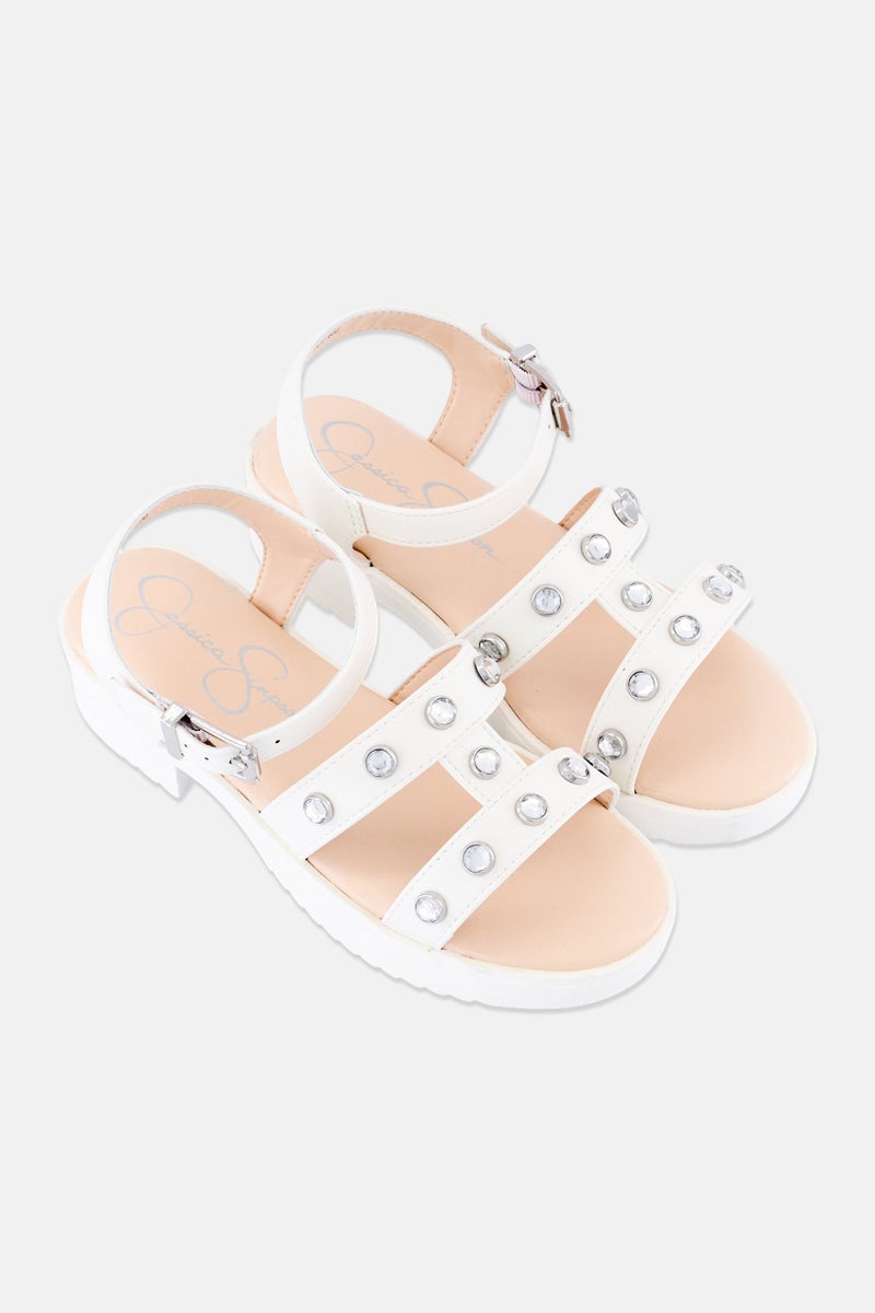 Jessica Simpson Kids Girl Adjusted Buckle Sandals, Off White - Image 2