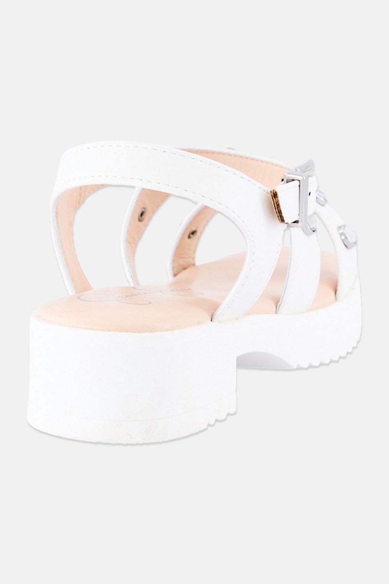 Jessica Simpson Kids Girl Adjusted Buckle Sandals, Off White - Image 3