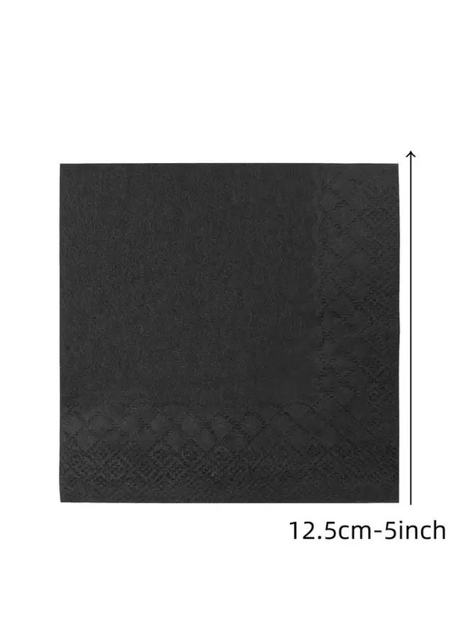 150 Count Black Cocktail Napkins 2 Ply 5x5 Inches Folded For Wedding Party Events - Image 4