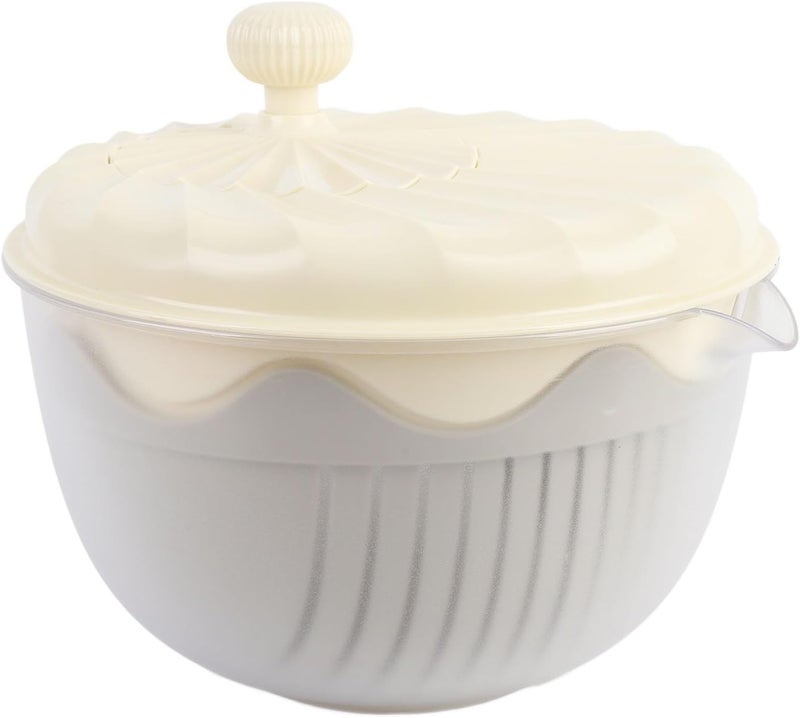 SUNGOOYUE Salad Spinner Efficient Freshness Extender for Eating Materials Washer for Home Kitchen (Beige) - Image 5