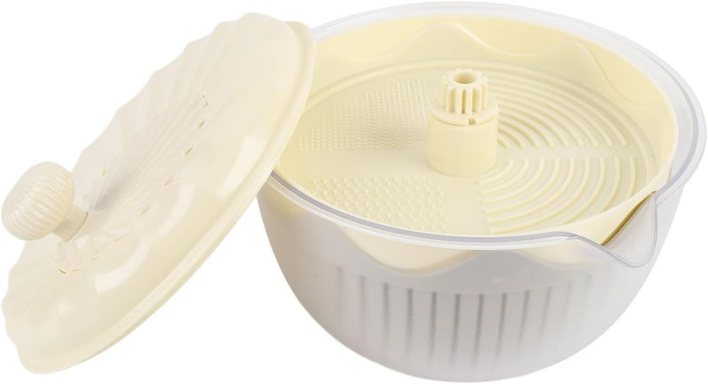SUNGOOYUE Salad Spinner Efficient Freshness Extender for Eating Materials Washer for Home Kitchen (Beige) - Image 2