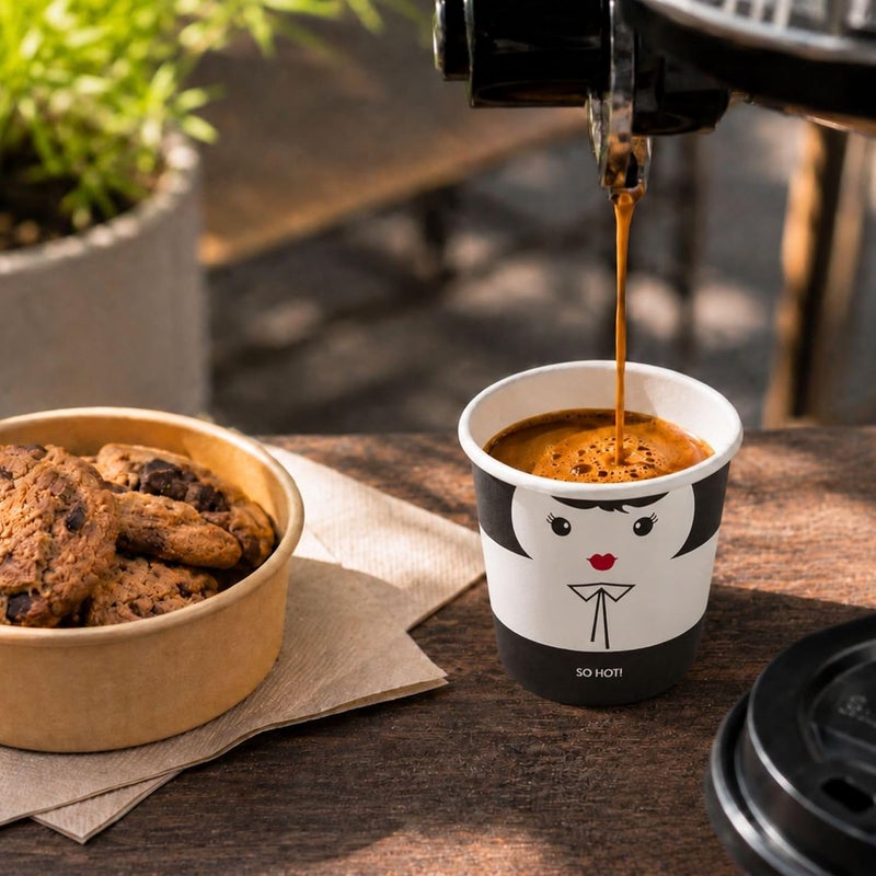 Restaurantware Insulated Paper Coffee Cups - Double Wall - Disposable - White - Madame - 4 oz - 500ct Box - MATCHING LIDS SOLD SEPARATELY: RWA0327GR, RWA0281B, RWA0281W - Image 3
