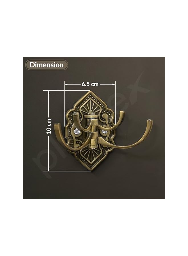 S-TOP Antique Robe Hook/Cloth-Towel Hanger/Door Hanger-Hook/Bathroom Accessories - 224 - (Brass-Zinc Pack of 1) - Image 2
