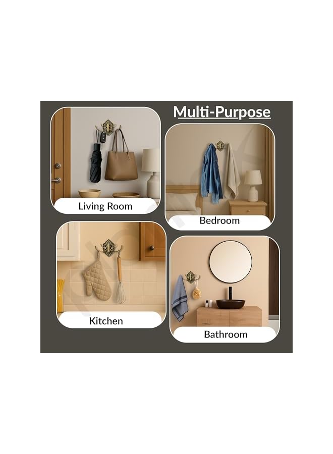 S-TOP Antique Robe Hook/Cloth-Towel Hanger/Door Hanger-Hook/Bathroom Accessories - 224 - (Brass-Zinc Pack of 1) - Image 3