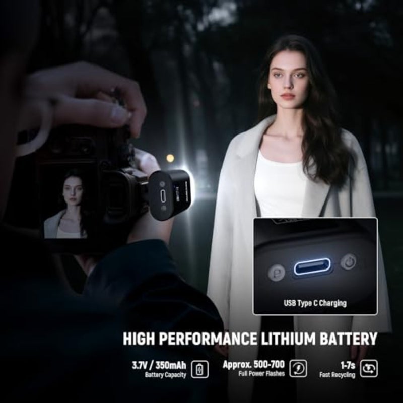 فلاش كاميرا صغير أساسيات، 5600K ملء الضوء مع شاشة LCD، متوافق مع كاميرات Canon Fujifilm Sony Nikon DSLR الرقمية القياسية للأحذية الساخنة للتصوير الفوتوغرافي في الاستوديو والإضاءة - Image 3