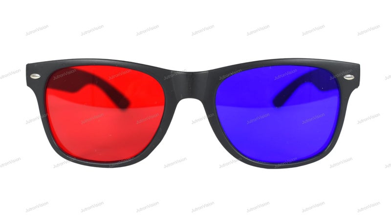 JUTRON VISION Red Blue 3D Anaglyph Glasses (Red-Cyan) – Vision Therapy Goggles for Amblyopia, Exotropia, Diplopia, Eye Training - For Kids & Adults – Use for 3D Movies, Games, Books, DVDs, Magazines - Image 1