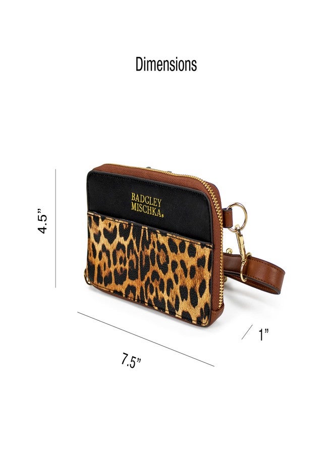 Badgley Mischka Leopard Vegan Leather Belt Bag Pouch | Travel Crossbody Sling Bag | Fanny Pack - Image 3