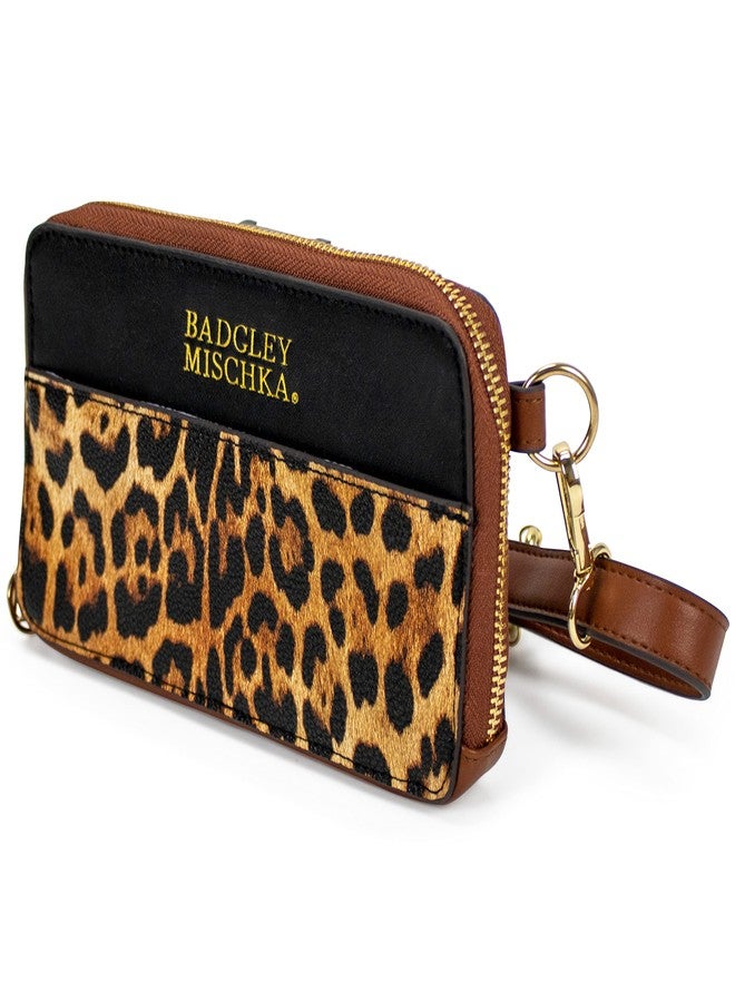 Badgley Mischka Leopard Vegan Leather Belt Bag Pouch | Travel Crossbody Sling Bag | Fanny Pack - Image 1