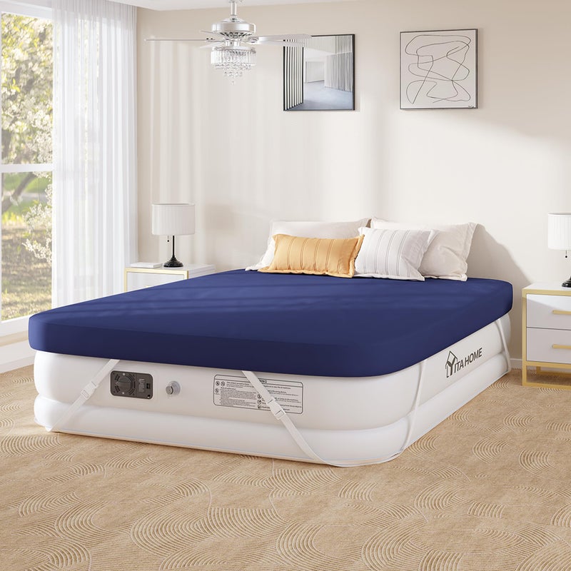 YITAHOME Queen Size Air Sofa Bed Mattress with Headboard and Pump, Blow Up Couch Inflatable Bed for Home Living Room, 79" x 60" x 25" (Expanded Size, Black) - Image 1
