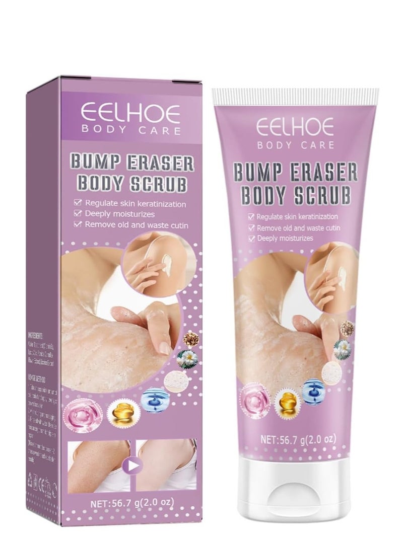 EELHOE Body Scrub Exfoliant, Body Bump Eraser, Natural Exfoliating, Ultra Hydrating, Body Souffle, Helps with Moisturizing Skin, Acne, Cellulite, Dead Skin Scars, Wrinkles 56.7g - Image 1