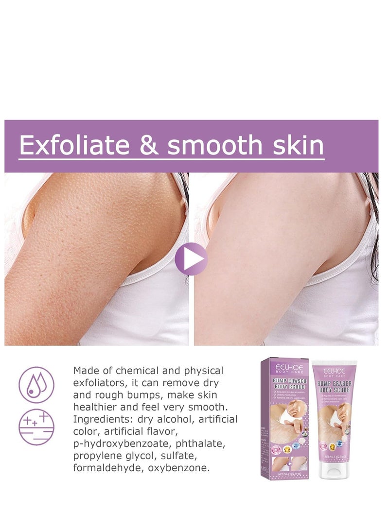 EELHOE Body Scrub Exfoliant, Body Bump Eraser, Natural Exfoliating, Ultra Hydrating, Body Souffle, Helps with Moisturizing Skin, Acne, Cellulite, Dead Skin Scars, Wrinkles 56.7g - Image 2