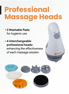 ARES uSlim Cellulite Remover 4 Massage Heads, 3 Washable Pads, Vibration Speed 600-3000 RPM for Cellulite Reduction And Skin Firming  - Image 5
