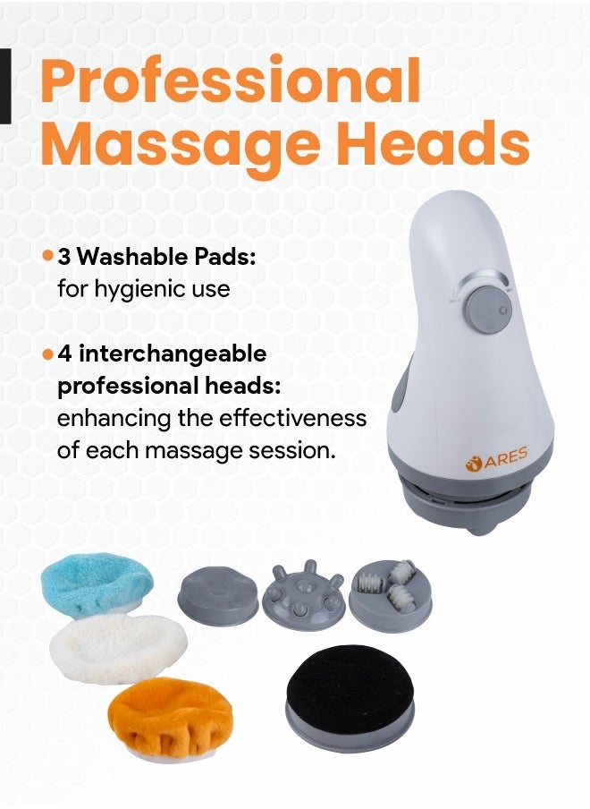 ARES uSlim Cellulite Remover 4 Massage Heads, 3 Washable Pads, Vibration Speed 600-3000 RPM for Cellulite Reduction And Skin Firming  - Image 5