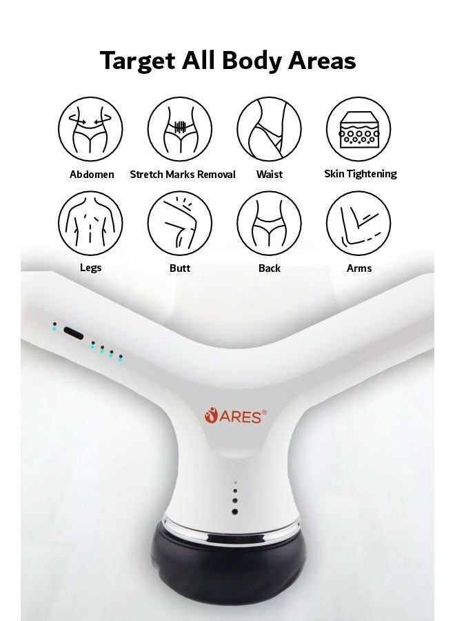 ARES uSlim Cellulite Remover 4 Massage Heads, 3 Washable Pads, Vibration Speed 600-3000 RPM for Cellulite Reduction And Skin Firming - Image 2