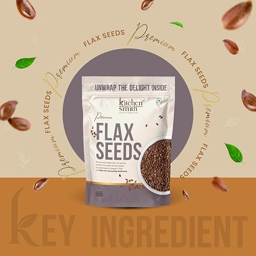 KitchenSmith Flax Seeds - 200gm | A Nutrient-Dense Superfood For Boosting Energy | Skin Health & Weight Management | Boost Digestion | Supercharge Your Wellness With Natural Fiber - Image 3