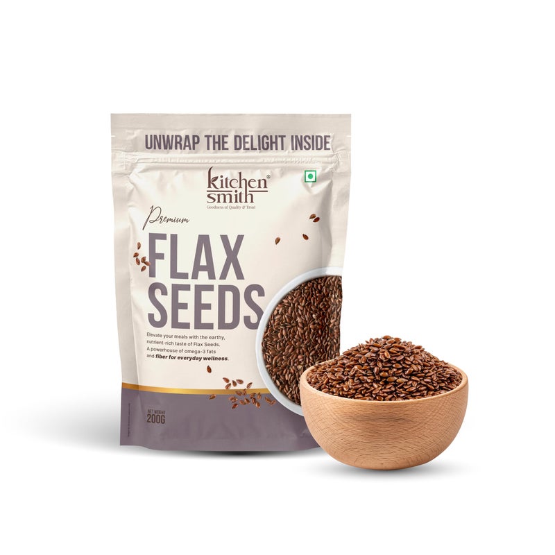 KitchenSmith Flax Seeds - 200gm | A Nutrient-Dense Superfood For Boosting Energy | Skin Health & Weight Management | Boost Digestion | Supercharge Your Wellness With Natural Fiber - Image 4