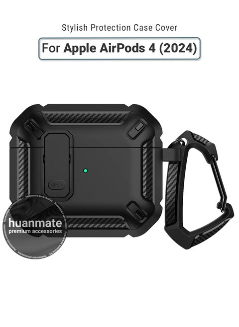 Apple AirPods 4 Shockproof Protection Case Cover - Black - Lightweight, Stylish Design, Accurate Cut-outs - Easy to Install & Remove - Durable Shield for Your Apple AirPods 4