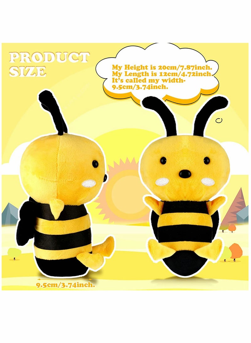 KASTWAVE Bee Plush Toy, 2 Pcs Stuffed Honeybee Toy Bee Movie Plush Bee Stuffed Animal for Honey Bee Decor 1st Birthday Bee Themed Party, 7.87in/20cm - Image 4
