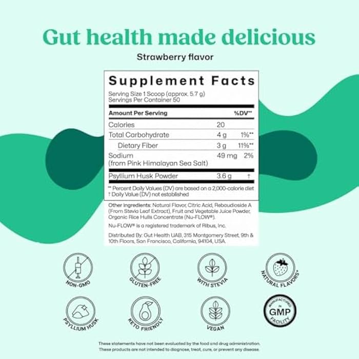 ColonBroom Psyllium Husk Powder (Strawberry, 50 Servings) - Colon Cleanse for Bloating Relief & Gut Health - Colon Broom Fiber Powder Drink - Vegan, Gluten Free, Non-GMO Fiber Powder Supplement - Image 5