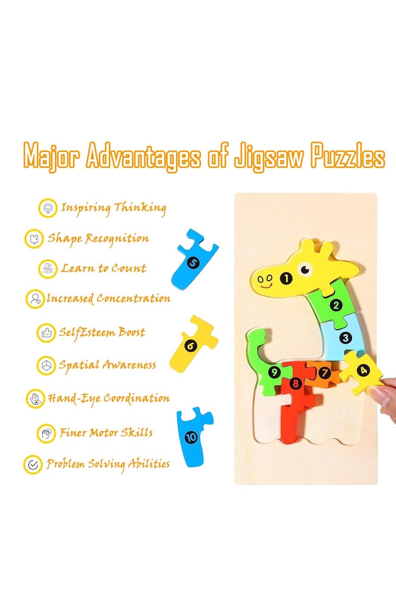 2 Pack Animal Puzzles for Boys and Girls 3-5 Years Old, Wooden Toys, Montessori Toys, Ideal Gift for Kids - Image 2