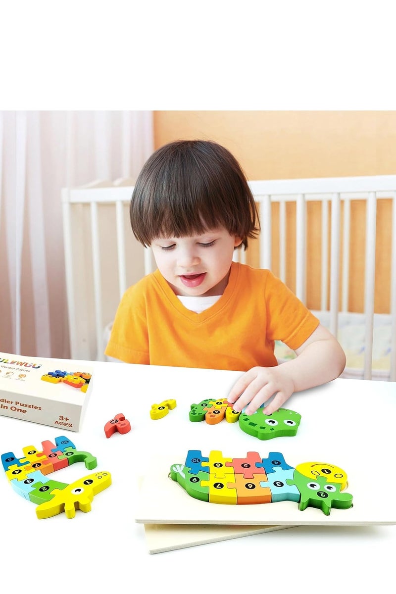 2 Pack Animal Puzzles for Boys and Girls 3-5 Years Old, Wooden Toys, Montessori Toys, Ideal Gift for Kids - Image 5