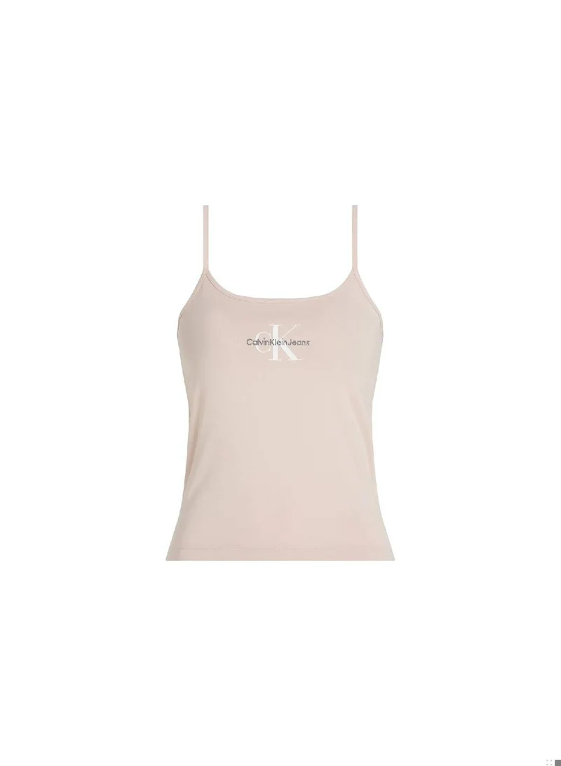 Calvin Klein Jeans Women's Slim Monogram Cami Top -  cotton stretch jersey, Pink