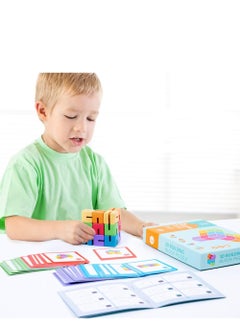 Generic Kid Wooden Game,3D Space Building Block Puzzle Brain developmental toy for Kid 3,4,5,6,7,8+ Year old Boy Girl Children,STEM Gift Educational Toy Age 3-5,4-8,Sensory Montessori Toy&80 Pattern  - Image 2