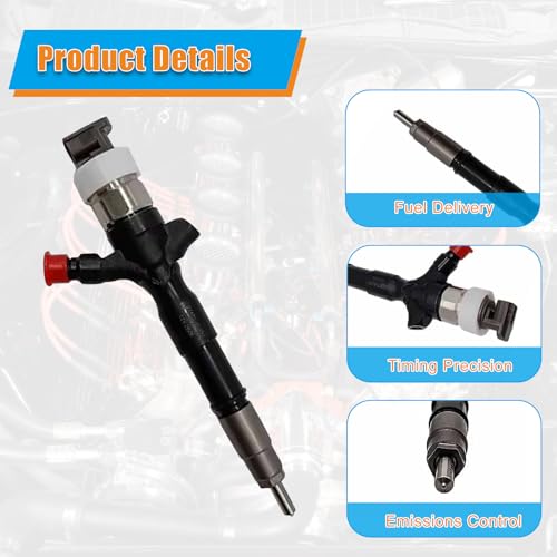 FIWARY 23670-0L020 Common Rail Fuel Injector for Toyota Hiace Hilux Fortuner Prado 2.5L 2KD-FTV 3.0L 1KD-FTV Direct Fit OE Replacement Replaces 23670-30400 - Image 5