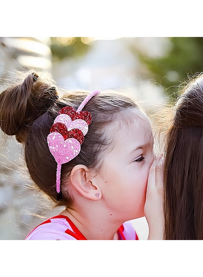 Doneace Valentine'S Day Heart Headband Hair Band Glitter Hair Hoop Red And Pink Sequins Hair Accessories Headdress For Women Girls Valentine'S Day New Year Wedding Birthday Party Gift - Image 4