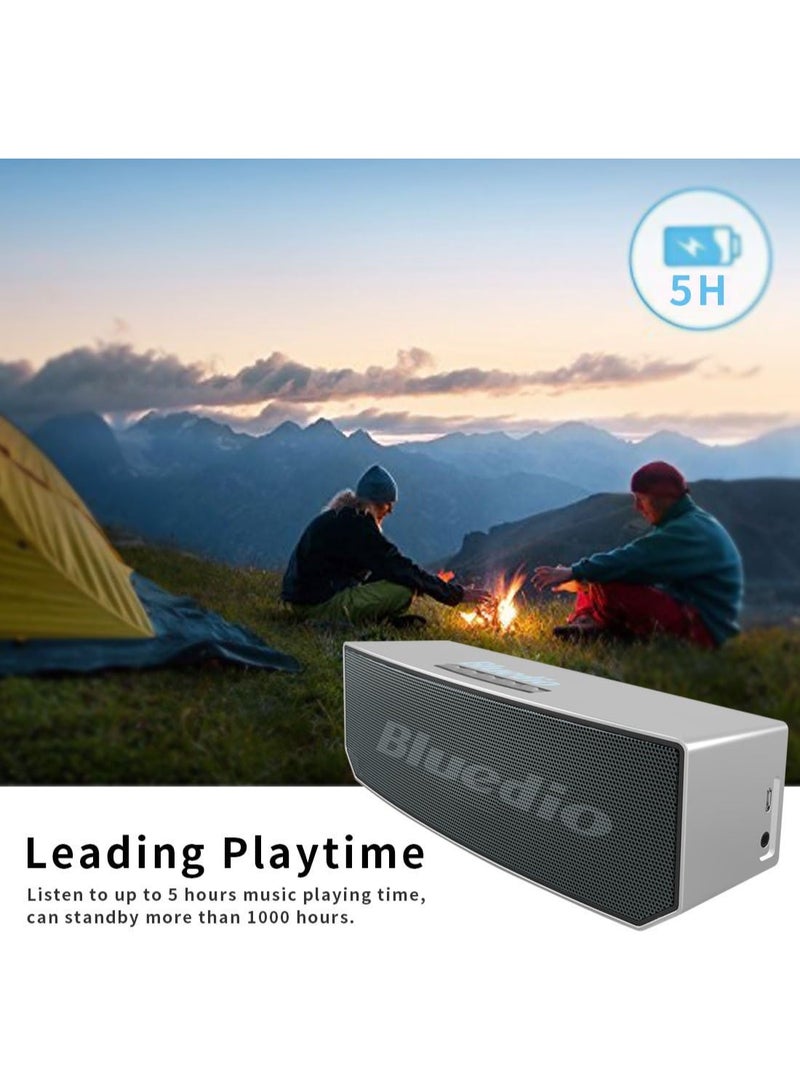 Bluedio BS-5 Bluetooth Speaker – Dual 5W Drivers, 3D Stereo Sound Effect, Mic & AUX Support – Portable Wireless Speaker for Home or Travel - Image 3