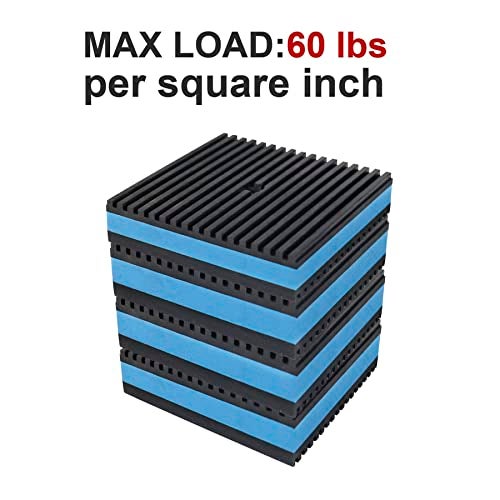 LBG Products Anti Vibration Pads,3" X 3" X 7/8" Heavy Duty Blue EVA Rubber Anti Vibration Isolation Pad for Air Compressor,Washer and Dryer,HVAC,Treadmills,Air Conditioner Accessories,Pack of 4 - Image 3