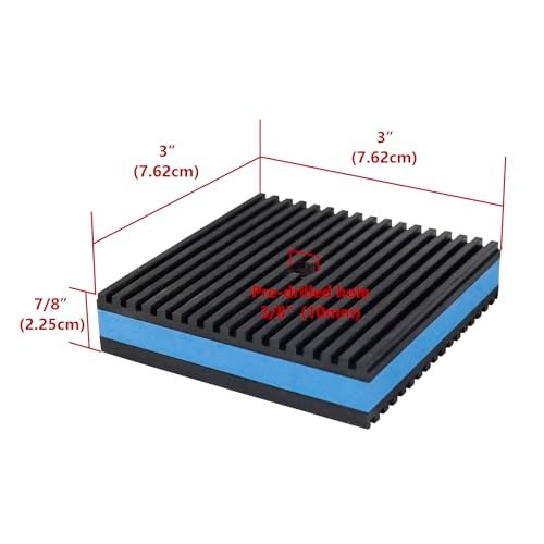 LBG Products Anti Vibration Pads,3" X 3" X 7/8" Heavy Duty Blue EVA Rubber Anti Vibration Isolation Pad for Air Compressor,Washer and Dryer,HVAC,Treadmills,Air Conditioner Accessories,Pack of 4 - Image 2